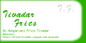 tivadar frics business card